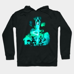 yoga turquoise inv Hoodie